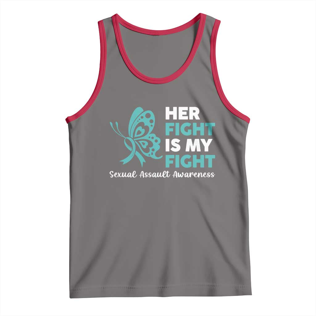 Sexual Assault Awareness Tank Top Her Fight is My Fight TS14 Deep Heather Red Print Your Wear