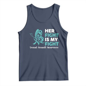 Sexual Assault Awareness Tank Top Her Fight is My Fight TS14 Navy Print Your Wear