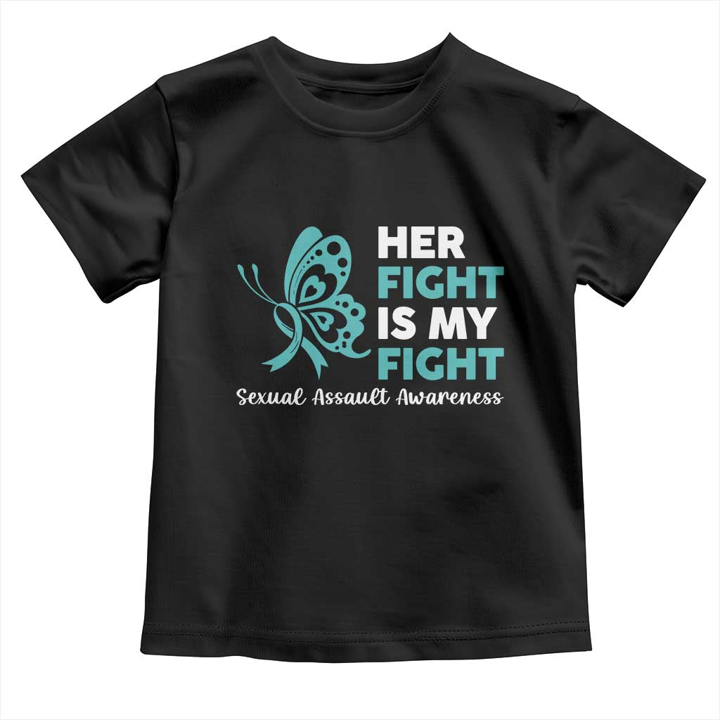 Sexual Assault Awareness Toddler T Shirt Her Fight is My Fight TS14 Black Print Your Wear