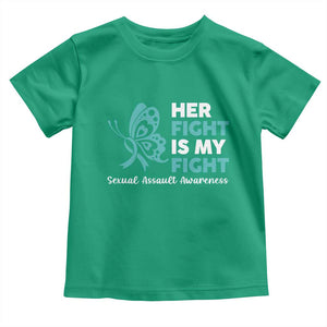 Sexual Assault Awareness Toddler T Shirt Her Fight is My Fight TS14 Irish Green Print Your Wear