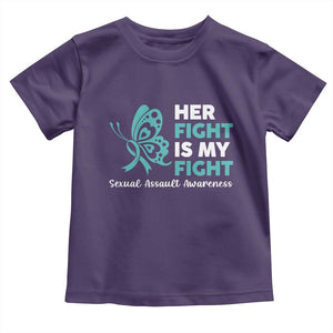 Sexual Assault Awareness Toddler T Shirt Her Fight is My Fight TS14 Purple Print Your Wear