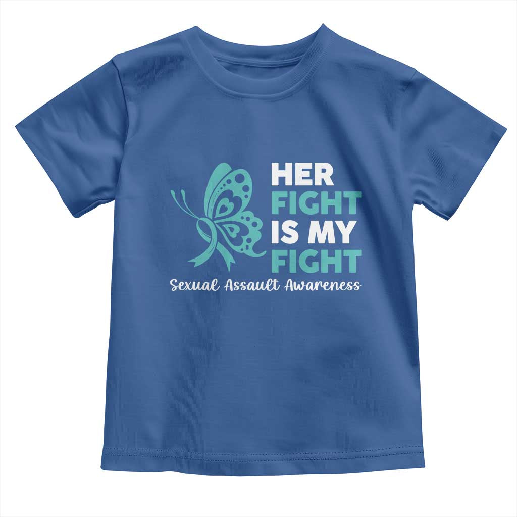 Sexual Assault Awareness Toddler T Shirt Her Fight is My Fight TS14 Royal Blue Print Your Wear