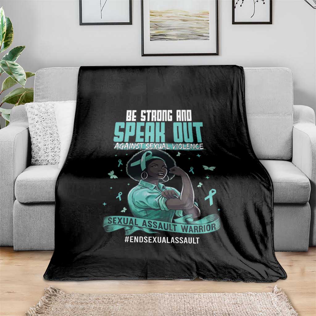 Sexual Assault Awareness Throw Blanket Support African Women Stop Sexual Abuse Awareness TS14 Print Your Wear