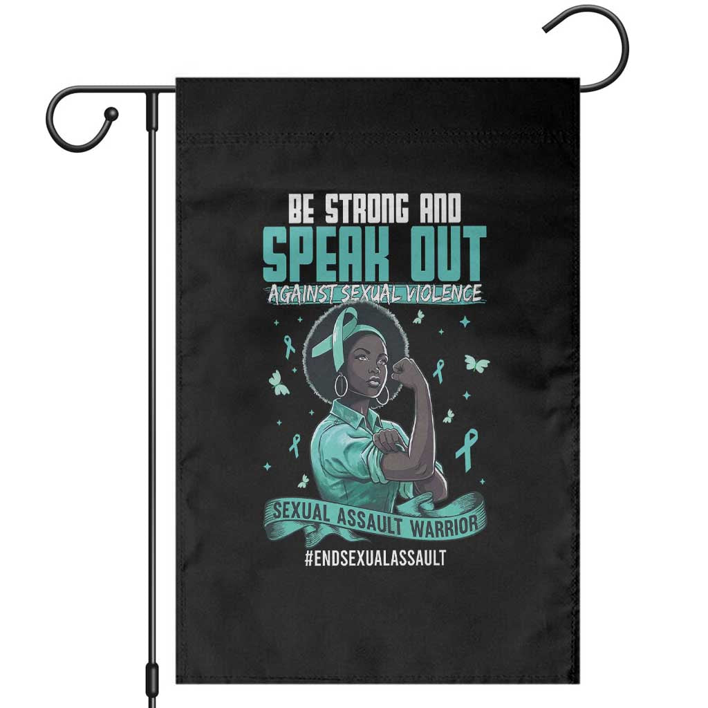 Sexual Assault Awareness Garden Flag Support African Women Stop Sexual Abuse Awareness TS14 Black Print Your Wear