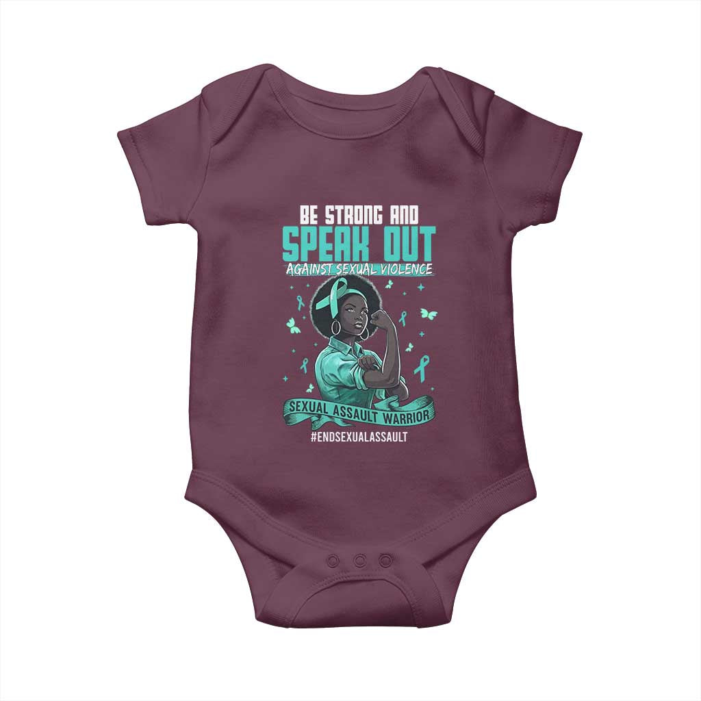 Sexual Assault Awareness Baby Onesie Support African Women Stop Sexual Abuse Awareness TS14 Maroon Print Your Wear