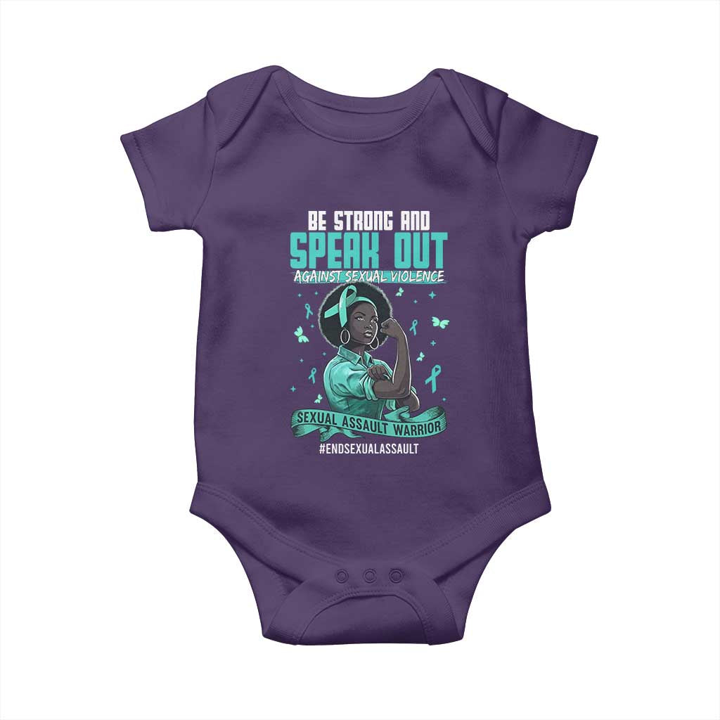 Sexual Assault Awareness Baby Onesie Support African Women Stop Sexual Abuse Awareness TS14 Purple Print Your Wear