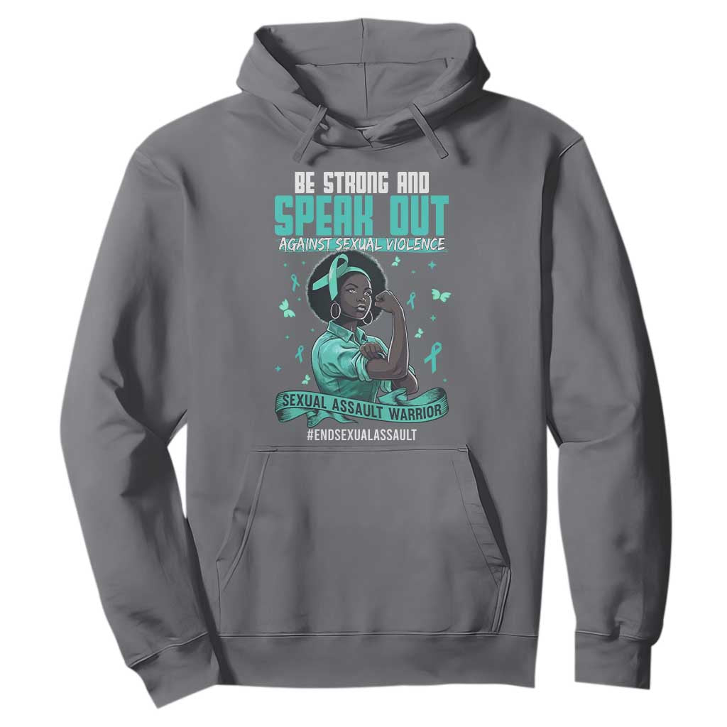 Sexual Assault Awareness Hoodie Support African Women Stop Sexual Abuse Awareness TS14 Charcoal Print Your Wear