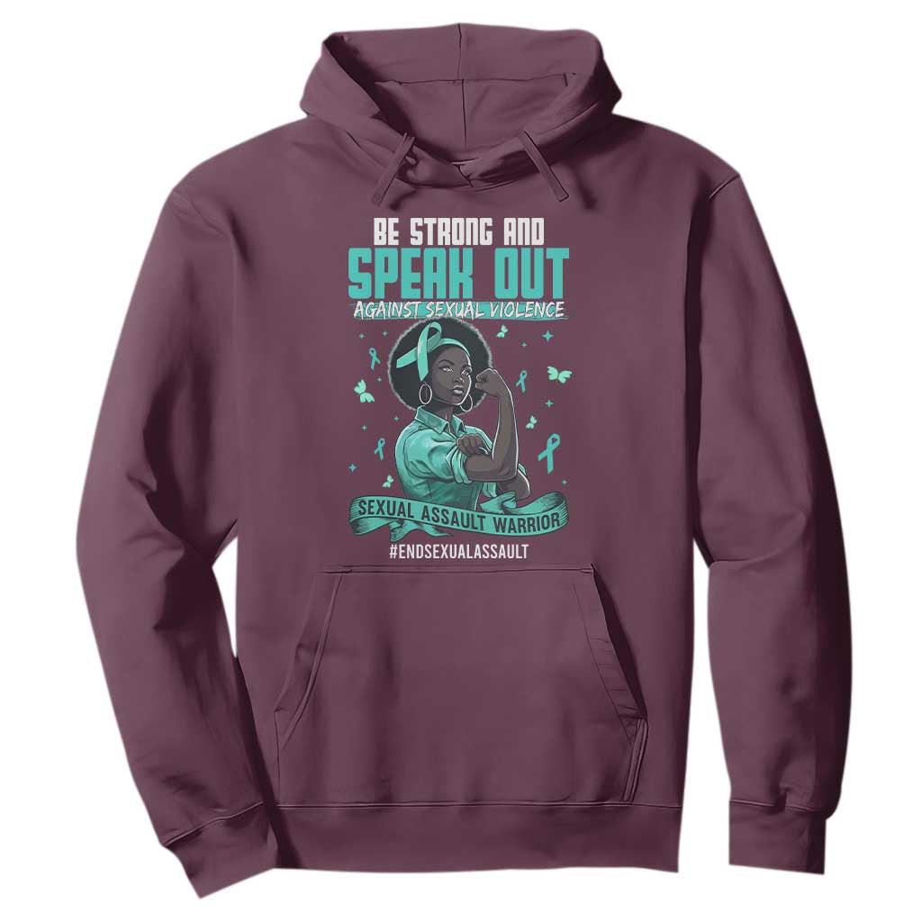 Sexual Assault Awareness Hoodie Support African Women Stop Sexual Abuse Awareness TS14 Maroon Print Your Wear
