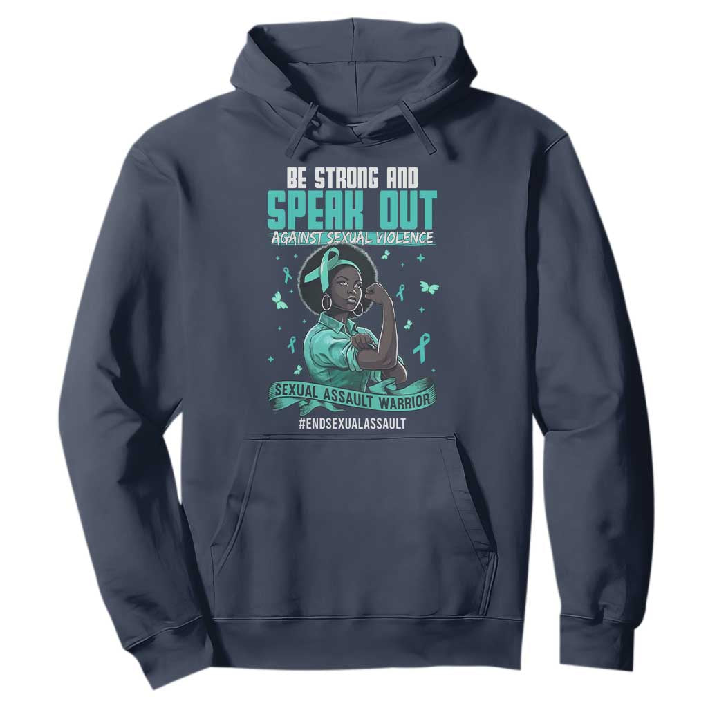 Sexual Assault Awareness Hoodie Support African Women Stop Sexual Abuse Awareness TS14 Navy Print Your Wear
