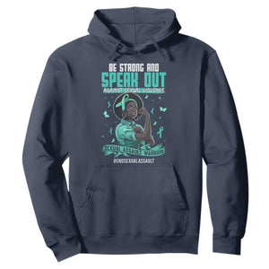 Sexual Assault Awareness Hoodie Support African Women Stop Sexual Abuse Awareness TS14 Navy Print Your Wear