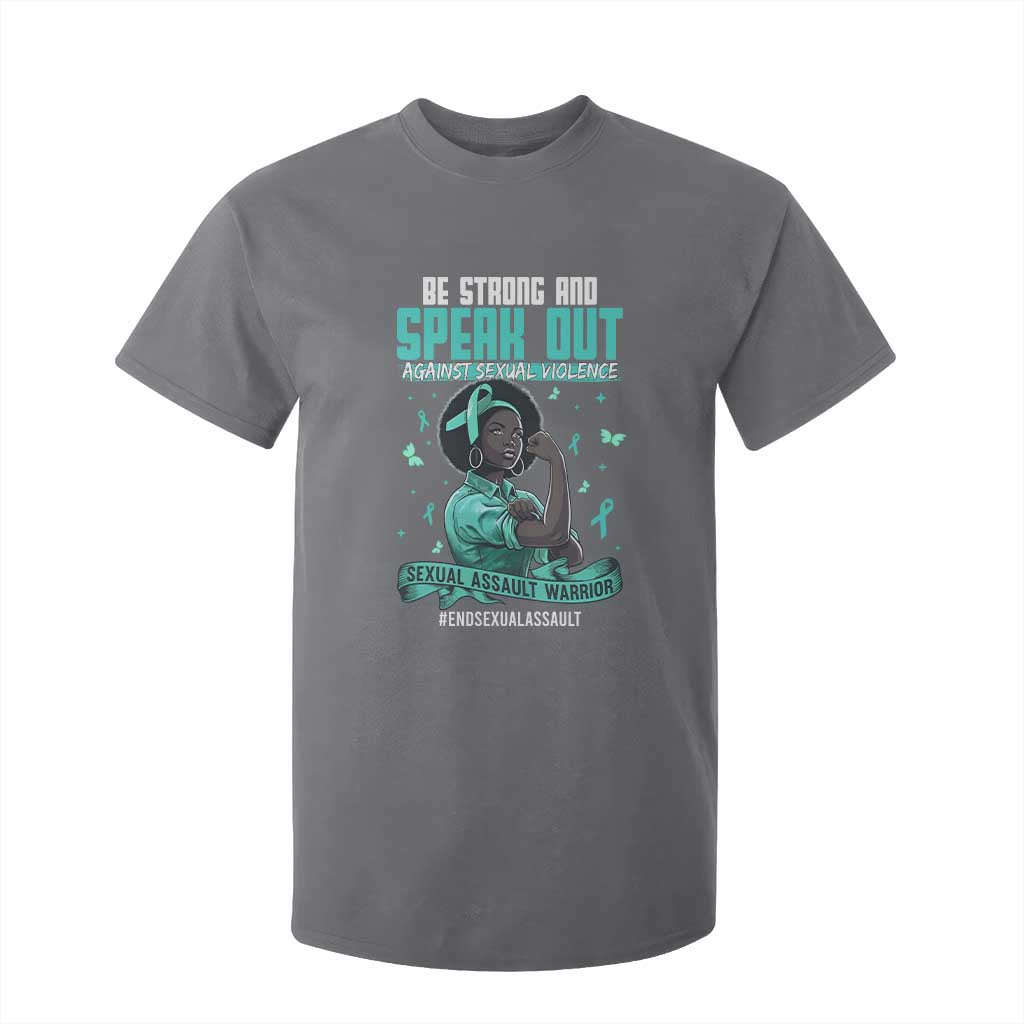 Sexual Assault Awareness T Shirt For Kid Support African Women Stop Sexual Abuse Awareness TS14 Charcoal Print Your Wear