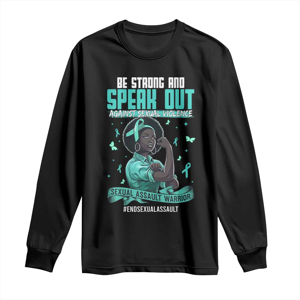 Sexual Assault Awareness Long Sleeve Shirt Support African Women Stop Sexual Abuse Awareness TS14 Black Print Your Wear