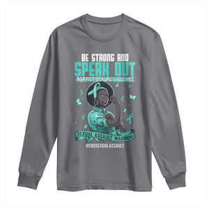 Sexual Assault Awareness Long Sleeve Shirt Support African Women Stop Sexual Abuse Awareness TS14 Charcoal Print Your Wear