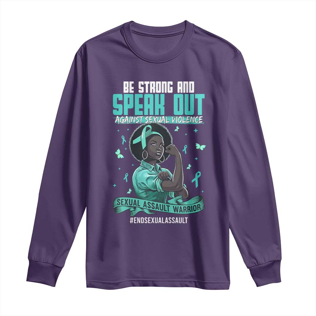 Sexual Assault Awareness Long Sleeve Shirt Support African Women Stop Sexual Abuse Awareness TS14 Purple Print Your Wear