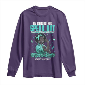 Sexual Assault Awareness Long Sleeve Shirt Support African Women Stop Sexual Abuse Awareness TS14 Purple Print Your Wear