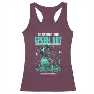 Sexual Assault Awareness Racerback Tank Top Support African Women Stop Sexual Abuse Awareness TS14 Maroon Print Your Wear