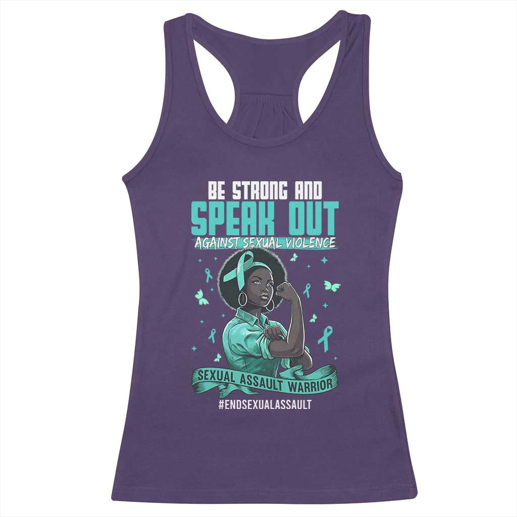Sexual Assault Awareness Racerback Tank Top Support African Women Stop Sexual Abuse Awareness TS14 Purple Print Your Wear