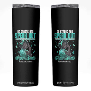 Sexual Assault Awareness Skinny Tumbler Support African Women Stop Sexual Abuse Awareness TS14 Black Print Your Wear