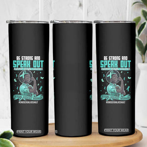 Sexual Assault Awareness Skinny Tumbler Support African Women Stop Sexual Abuse Awareness TS14 Print Your Wear