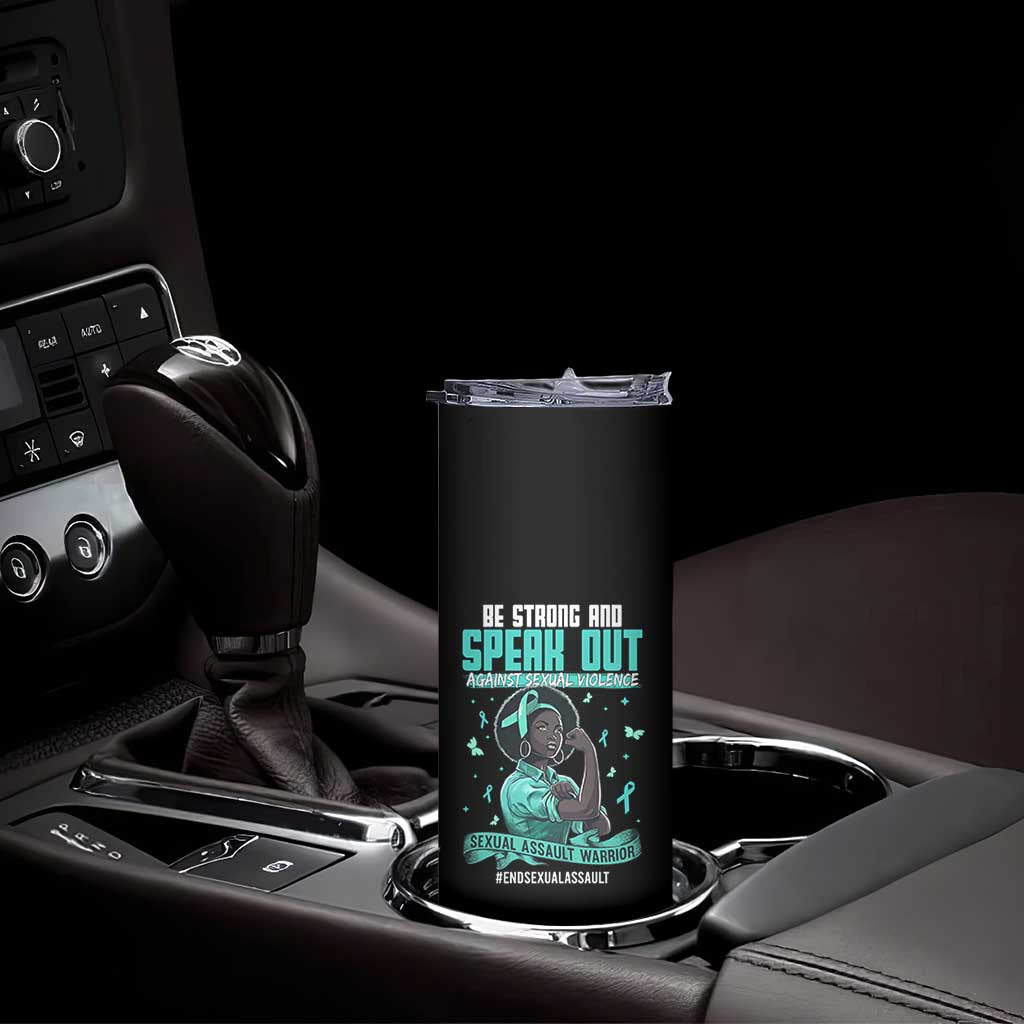 Sexual Assault Awareness Skinny Tumbler Support African Women Stop Sexual Abuse Awareness TS14 Print Your Wear