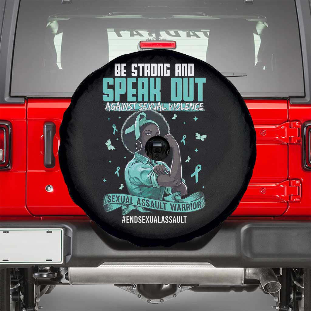 Sexual Assault Awareness Spare Tire Cover Support African Women Stop Sexual Abuse Awareness TS14 Black Print Your Wear