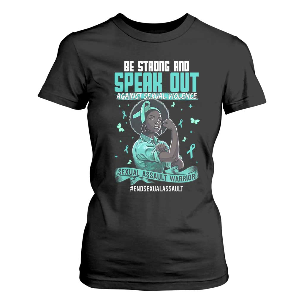 Sexual Assault Awareness T Shirt For Women Support African Women Stop Sexual Abuse Awareness TS14 Black Print Your Wear