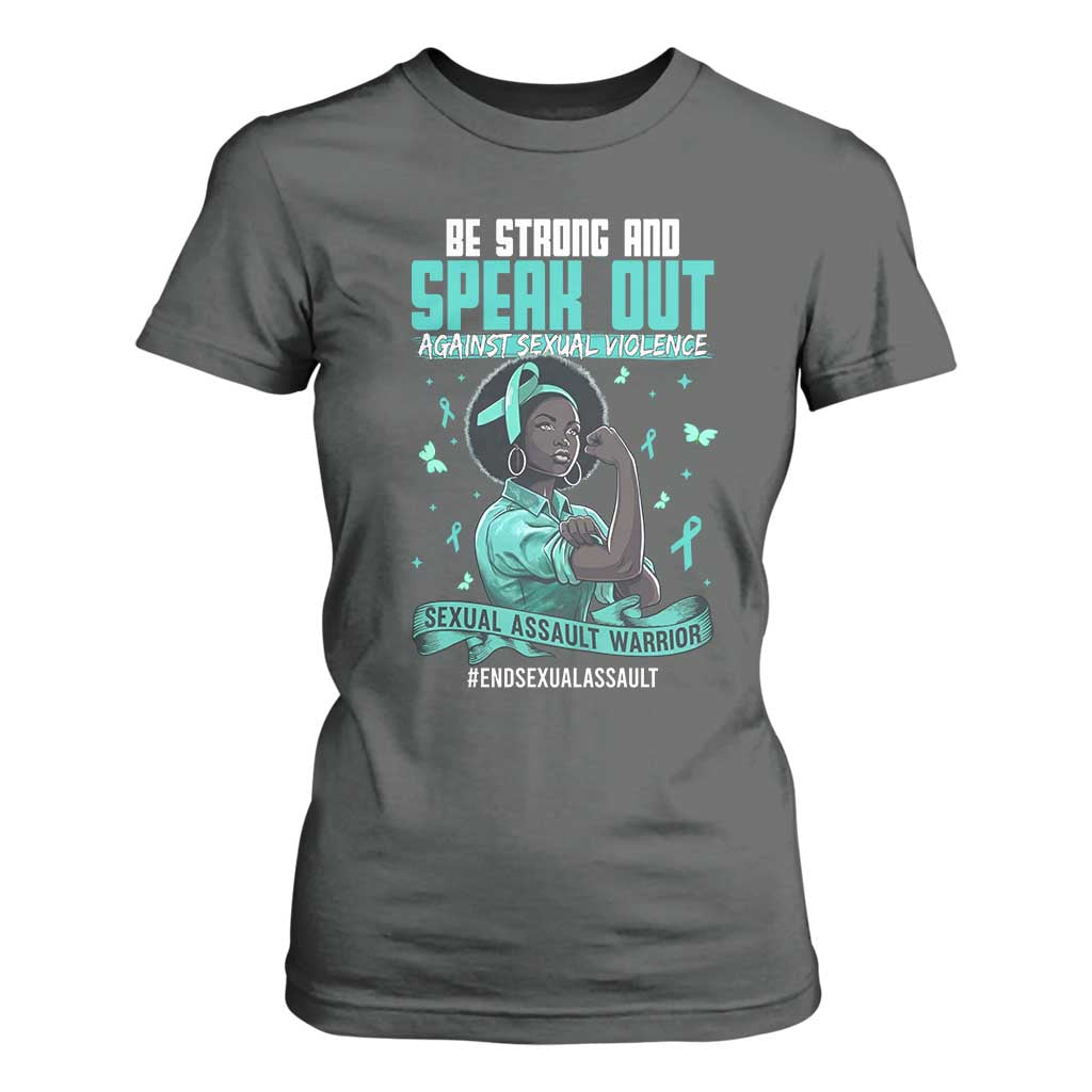 Sexual Assault Awareness T Shirt For Women Support African Women Stop Sexual Abuse Awareness TS14 Dark Heather Print Your Wear
