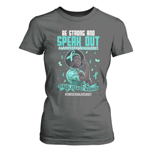 Sexual Assault Awareness T Shirt For Women Support African Women Stop Sexual Abuse Awareness TS14 Dark Heather Print Your Wear