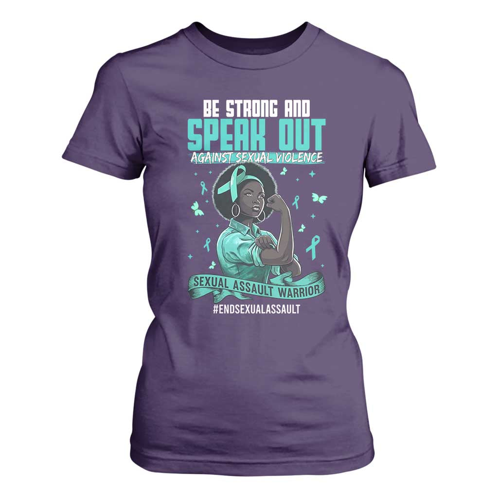 Sexual Assault Awareness T Shirt For Women Support African Women Stop Sexual Abuse Awareness TS14 Purple Print Your Wear