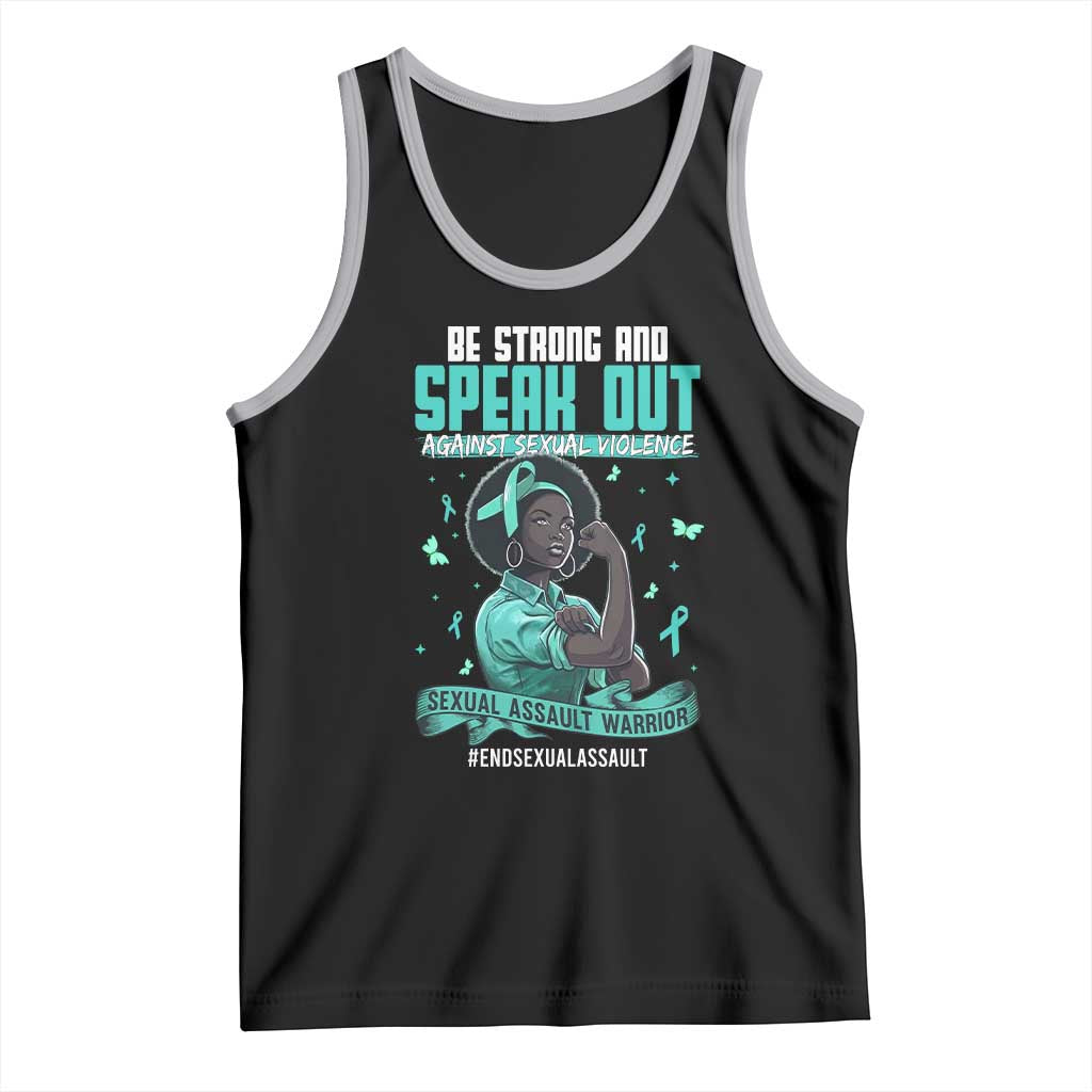 Sexual Assault Awareness Tank Top Support African Women Stop Sexual Abuse Awareness TS14 Black Athletic Heather Print Your Wear