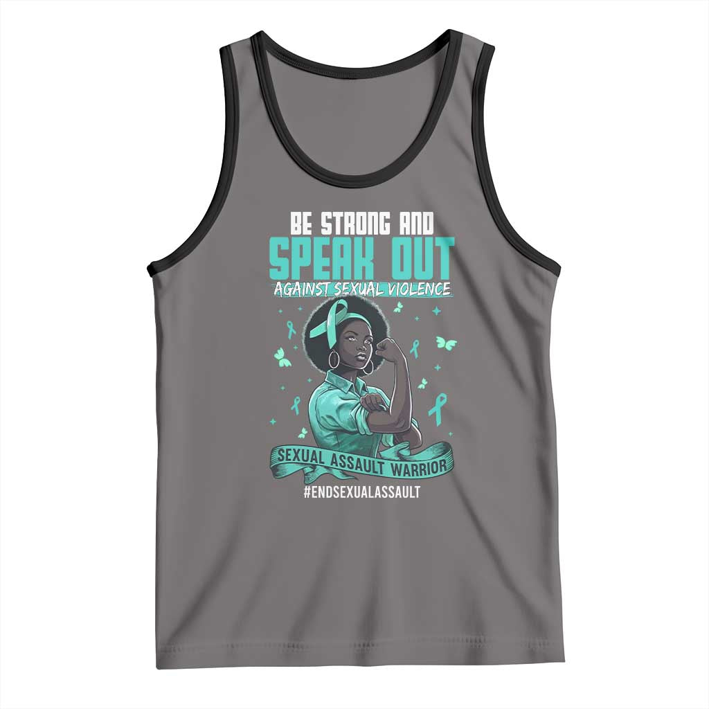 Sexual Assault Awareness Tank Top Support African Women Stop Sexual Abuse Awareness TS14 Deep Heather Black Print Your Wear