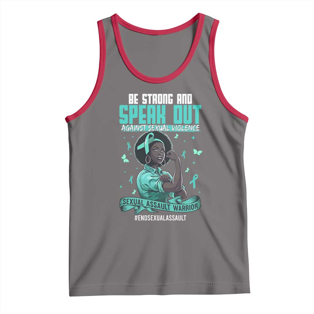 Sexual Assault Awareness Tank Top Support African Women Stop Sexual Abuse Awareness TS14 Deep Heather Red Print Your Wear