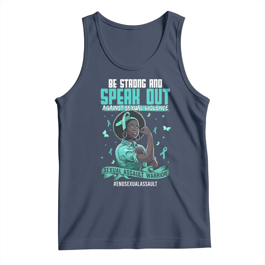 Sexual Assault Awareness Tank Top Support African Women Stop Sexual Abuse Awareness TS14 Navy Print Your Wear