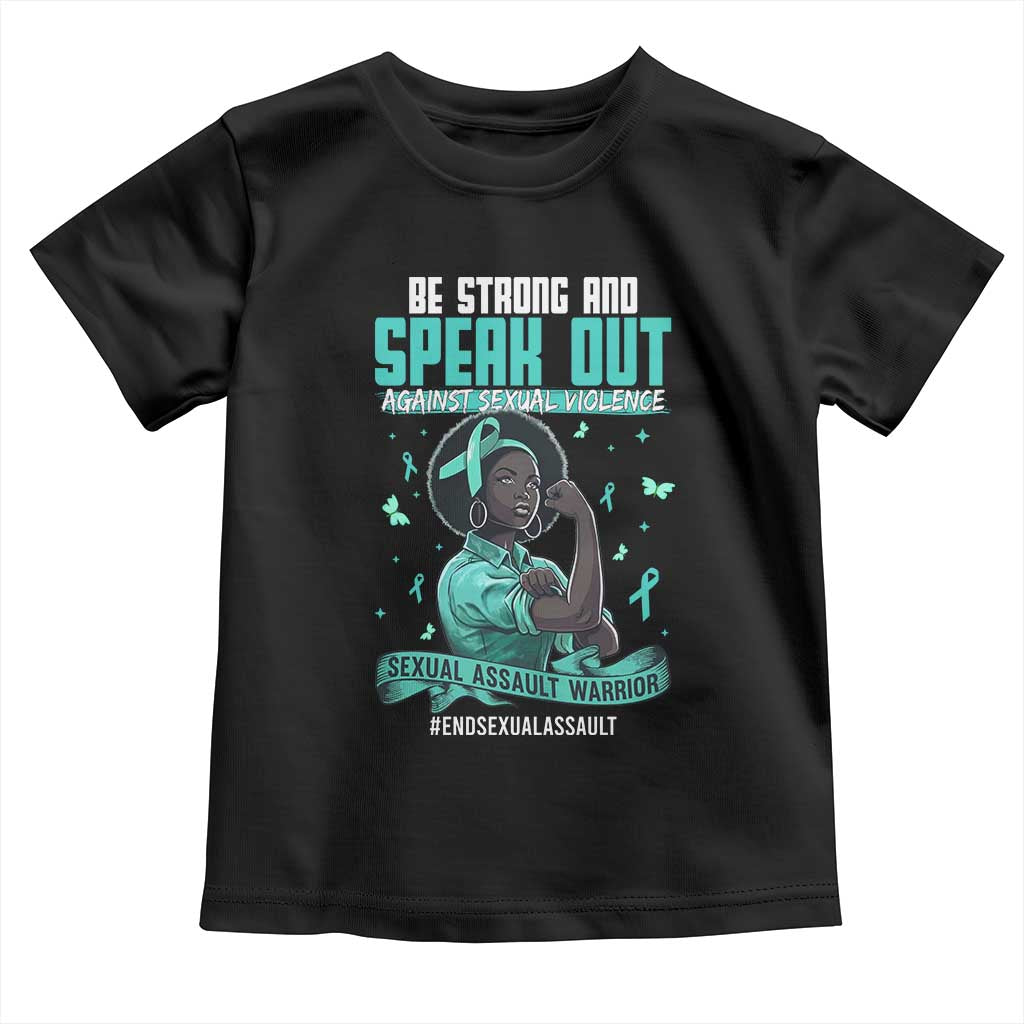 Sexual Assault Awareness Toddler T Shirt Support African Women Stop Sexual Abuse Awareness TS14 Black Print Your Wear