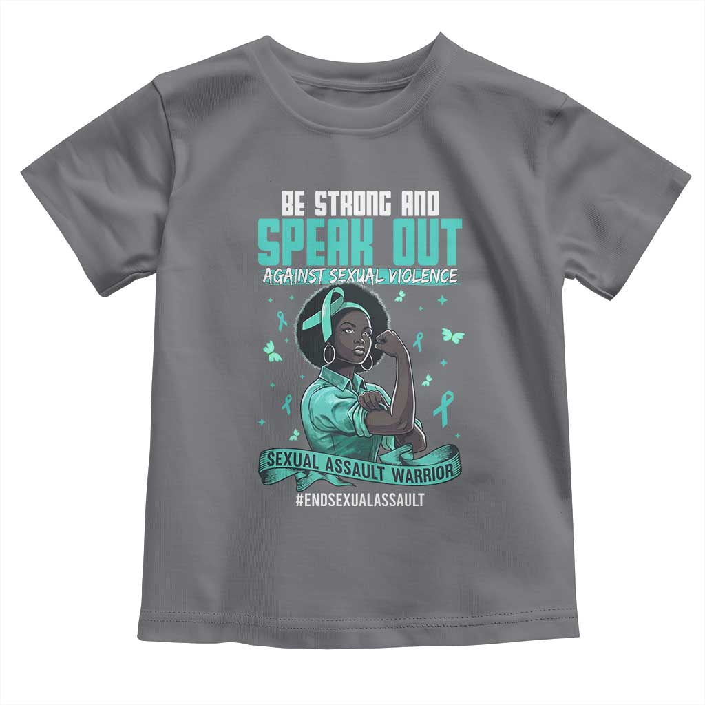 Sexual Assault Awareness Toddler T Shirt Support African Women Stop Sexual Abuse Awareness TS14 Charcoal Print Your Wear