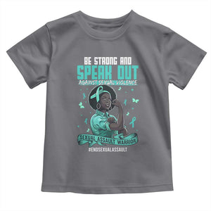 Sexual Assault Awareness Toddler T Shirt Support African Women Stop Sexual Abuse Awareness TS14 Charcoal Print Your Wear