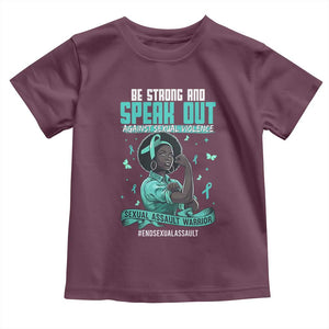 Sexual Assault Awareness Toddler T Shirt Support African Women Stop Sexual Abuse Awareness TS14 Maroon Print Your Wear