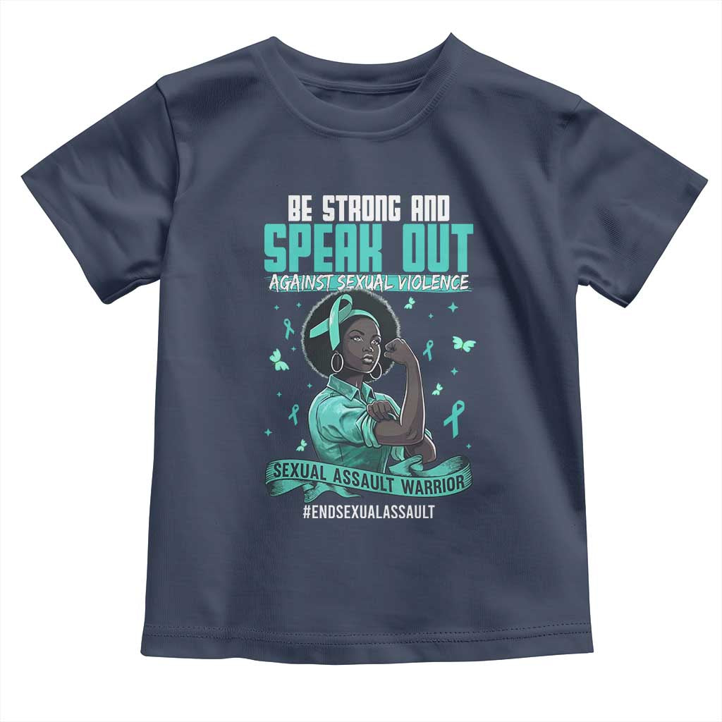 Sexual Assault Awareness Toddler T Shirt Support African Women Stop Sexual Abuse Awareness TS14 Navy Print Your Wear