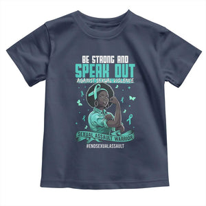 Sexual Assault Awareness Toddler T Shirt Support African Women Stop Sexual Abuse Awareness TS14 Navy Print Your Wear