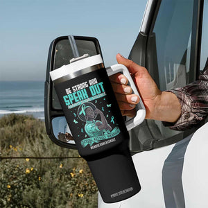Sexual Assault Awareness Tumbler With Handle Support African Women Stop Sexual Abuse Awareness TS14 Print Your Wear