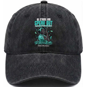Sexual Assault Awareness Washed Cotton Baseball Cap Support African Women Stop Sexual Abuse Awareness TS14 Washed Cap Universal Fit Black Print Your Wear
