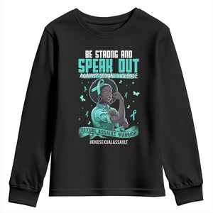 Sexual Assault Awareness Youth Sweatshirt Support African Women Stop Sexual Abuse Awareness TS14 Black Print Your Wear