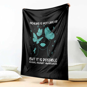 Sexual Assault Awareness Throw Blanket Healing Is Not Linear But It Is Possible TS14 Print Your Wear