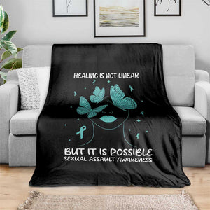 Sexual Assault Awareness Throw Blanket Healing Is Not Linear But It Is Possible TS14 Print Your Wear
