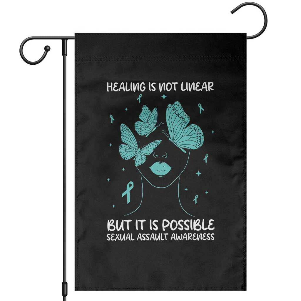 Sexual Assault Awareness Garden Flag Healing Is Not Linear But It Is Possible TS14 Black Print Your Wear