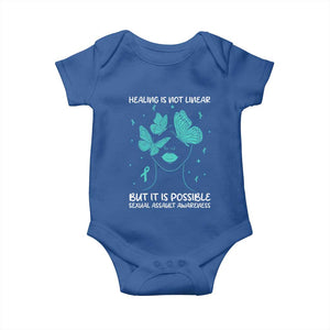 Sexual Assault Awareness Baby Onesie Healing Is Not Linear But It Is Possible TS14 Royal Blue Print Your Wear