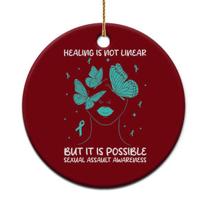 Sexual Assault Awareness Ceramic Ornament Healing Is Not Linear But It Is Possible TS14 1pc Red Print Your Wear