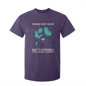 Sexual Assault Awareness T Shirt For Kid Healing Is Not Linear But It Is Possible TS14 Purple Print Your Wear