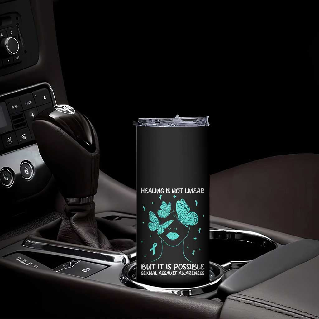 Sexual Assault Awareness Skinny Tumbler Healing Is Not Linear But It Is Possible TS14 Print Your Wear
