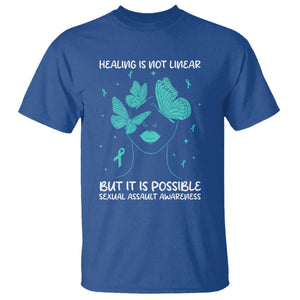 Sexual Assault Awareness T Shirt Healing Is Not Linear But It Is Possible TS14 Royal Blue Print Your Wear